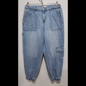 Forever 21 Carpenter Jeans Joggers 28 Waist Light Wash 28 inseam
